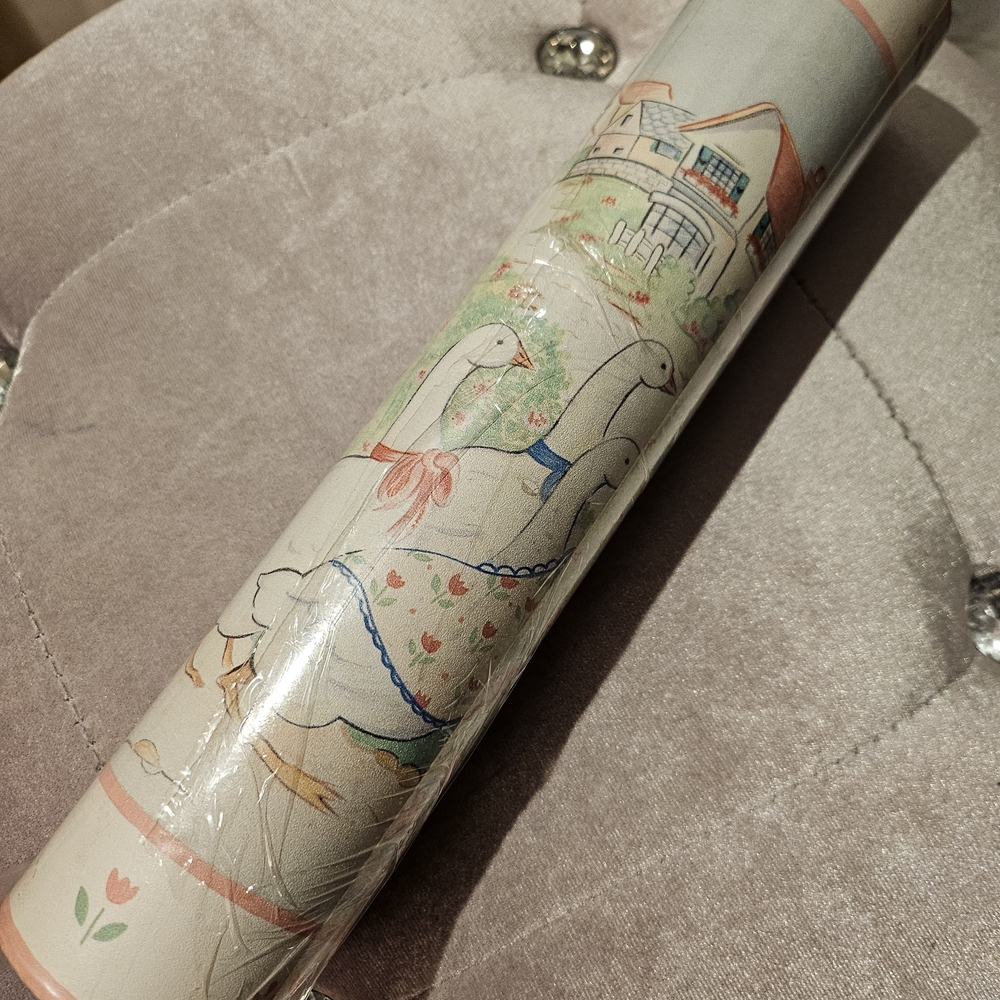 RARE Vintage Laura Ashley “Mary Contrary” Wallpaper Border – Cottagecore Goose